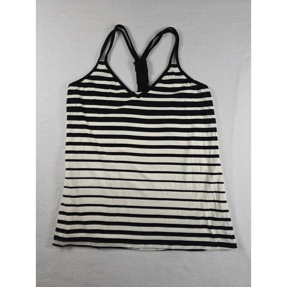 NWT Tank Top Striped T-Back Racerback V-Neck Medium Black White‎ Nautical M